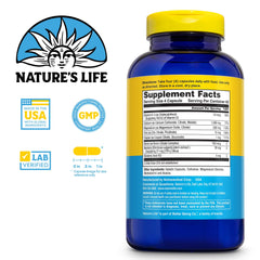 Front view of NATURE'S LIFE Cal Mag Zinc Complex bottle with label