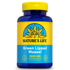 Nature's Life Green Lipped Mussel 1500 mg bottle label