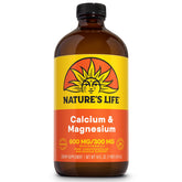 Bottle of Nature's Life Liquid Calcium Magnesium with Vitamin D3 in orange flavor