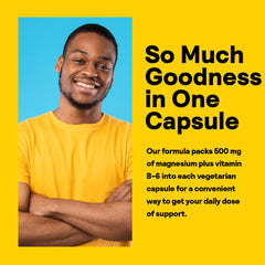 Vegetarian magnesium 500 mg capsule in product packaging