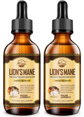 Bottle of Nature's Live Lions Mane liquid mushroom drops with eight-mushroom blend
