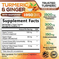 Nature's Nutrition Organic turmeric ginger capsules support daily comfort