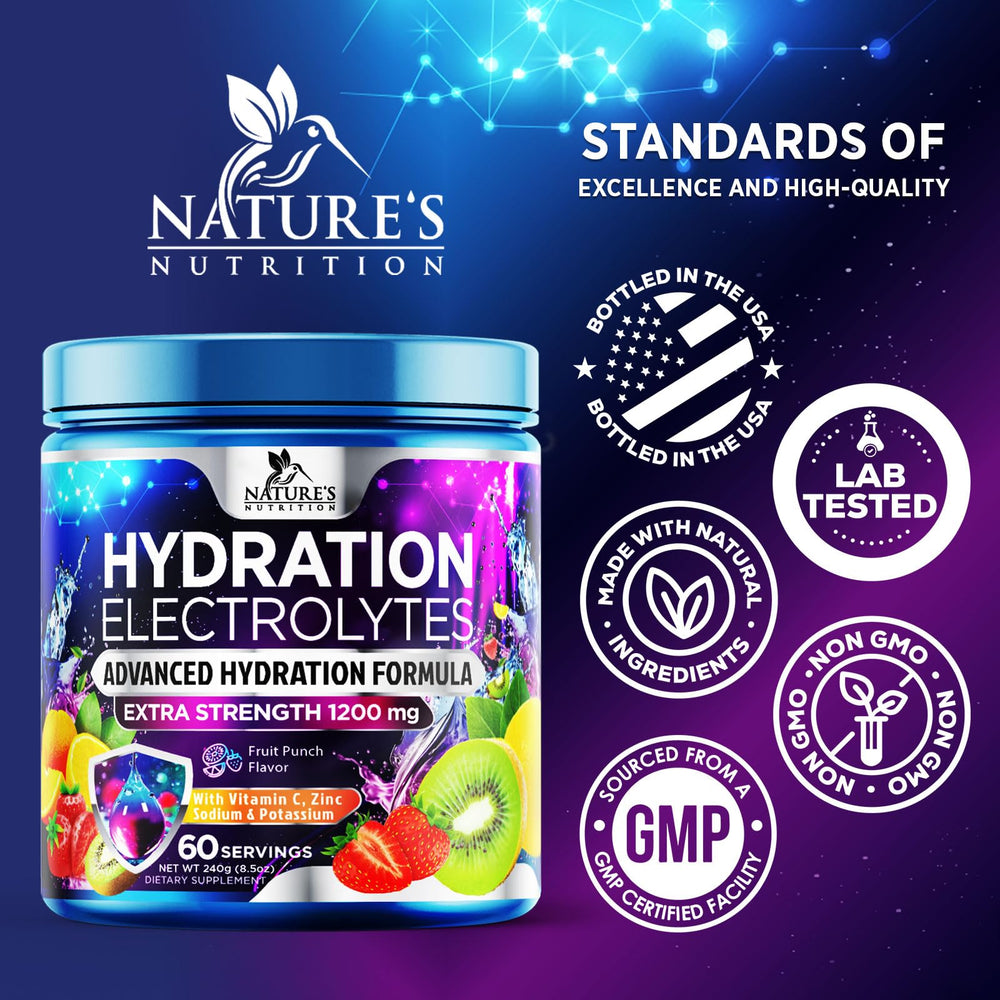 Nature's Nutrition potassium and minerals for enhanced hydration during activity