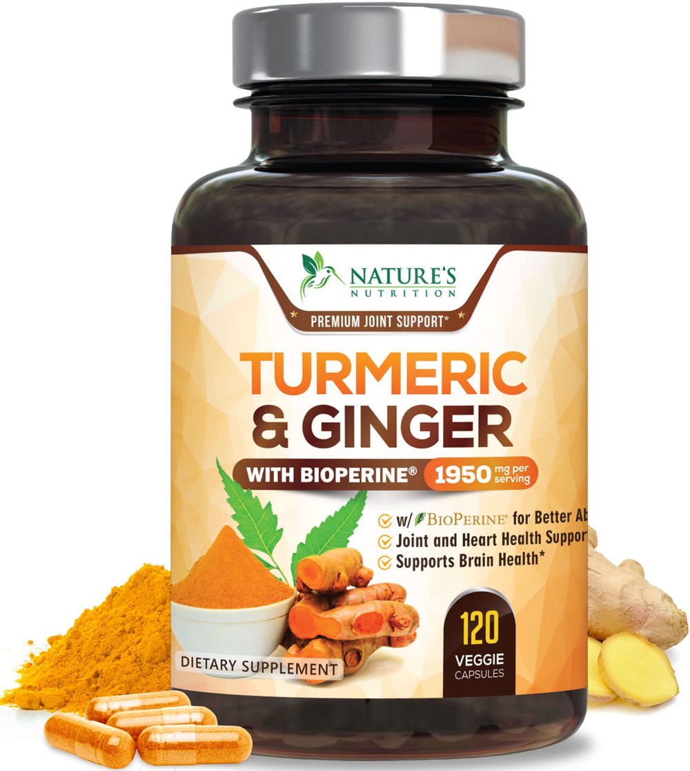 Nature's Nutrition Turmeric Curcumin 1950mg bottle for potent daily use