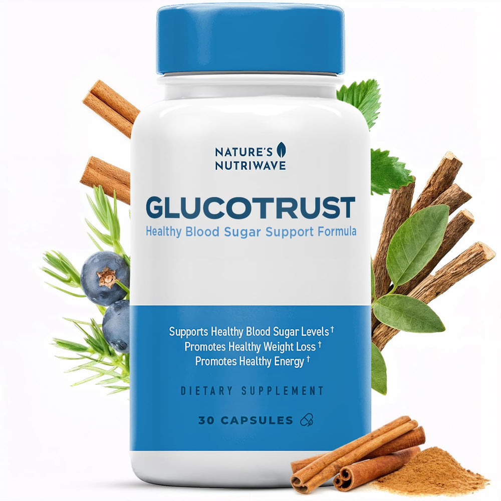 Nature's NutriWave Glucotrust Capsules bottle with 30 capsules