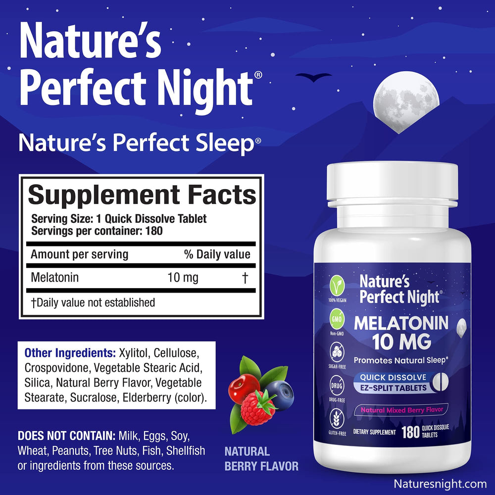 Melatonin tablets dissolving quickly in water