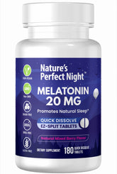 Nature's Perfect Night Melatonin 20mg – Berry flavor – 180 quick-dissolve tablets
