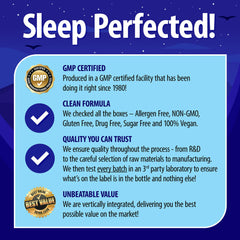 Made in USA GMP facility branding for Nature's Perfect Night Melatonin