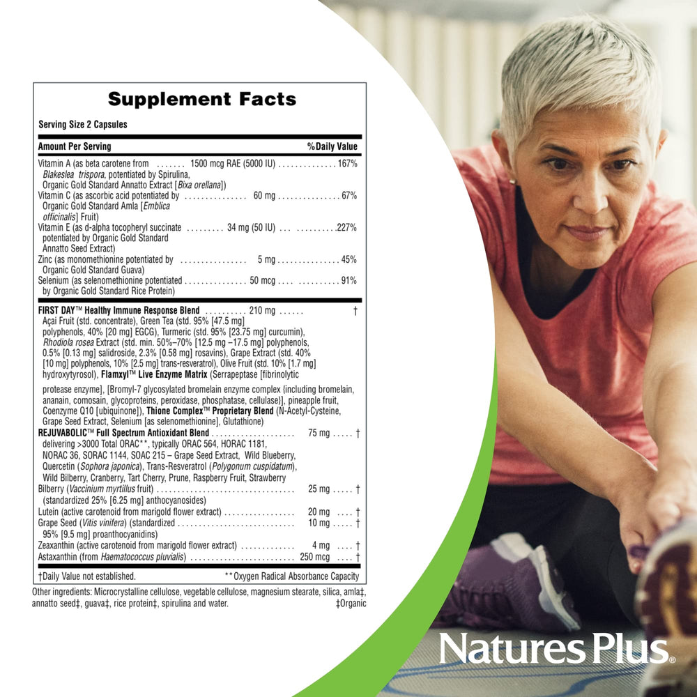 Antioxidant blend including grape seed, bilberry and blueberry