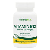Natures Plus B12 Herbal Lozenges raspberry packaging (jar)
