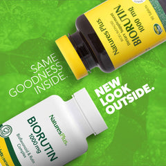 Close-up of Natures Plus Biorutin 1000 mg bottle label