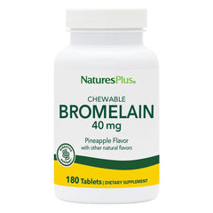Front view of Natures Plus Chewable Bromelain bottle