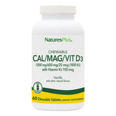 Natures Plus Cal/Mag/Vit D3 with K2 chewable vanilla bottle