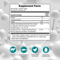 Close up of Natures Plus Collagen Peptides 20 stick packets