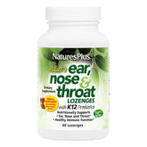 Natures Plus Ear Nose Throat Lozenges with K12 Probiotics packaging