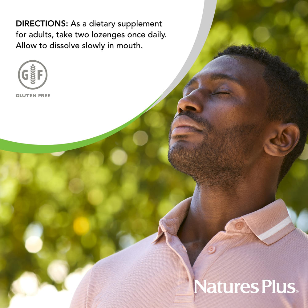 Gluten-free label on Natures Plus lozenges package