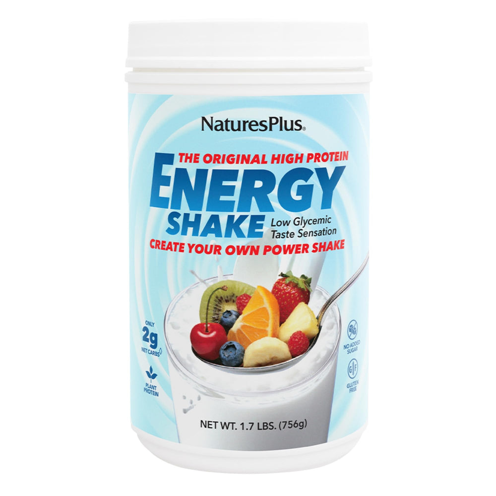 Natures Plus Energy Shake 1.7 lb canister label