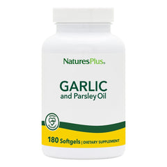 Front view of Natures Plus Garlic & Parsley Oil Softgels bottle