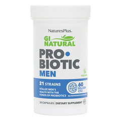 Front view of Natures Plus GI Natural Probiotic Men bottle