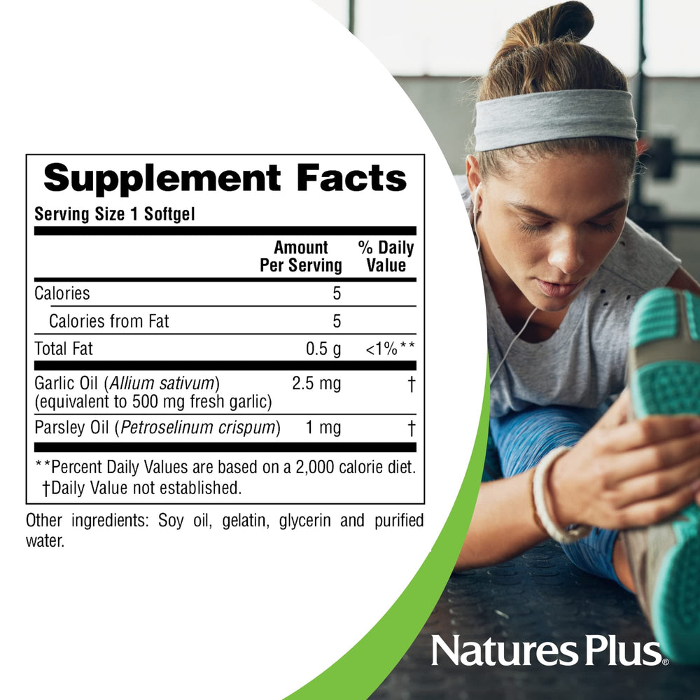 Illustration of heart health support from garlic and parsley