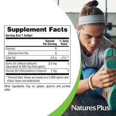 Illustration of heart health support from garlic and parsley