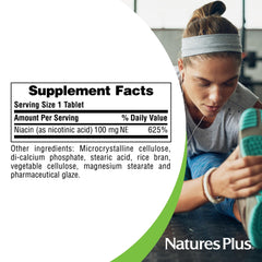 Gluten-free Niacin 100 mg vegetarian tablets packaging