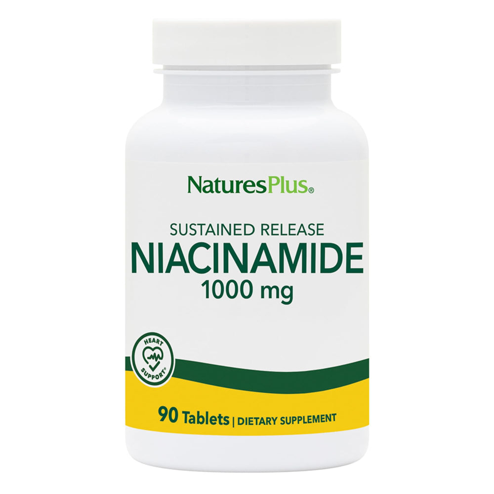 Front view of Nature's Plus Niacinamide 1000 mg 2-pack bottle