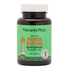 Nature's Plus Papaya Enzyme bottle with 180 chewable tablets