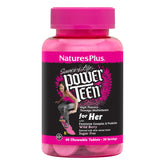 Front view of Natures Plus Power Teen for Her Chewable Wild Berry bottle with 60 vegetarian tablets