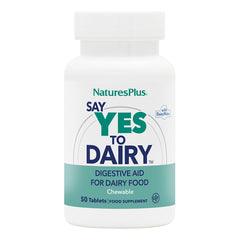 Packaging of Natures Plus Say Yes to Dairy with 50 chewable tablets