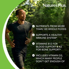 Nutrition label highlighting 120+ whole food nutrients