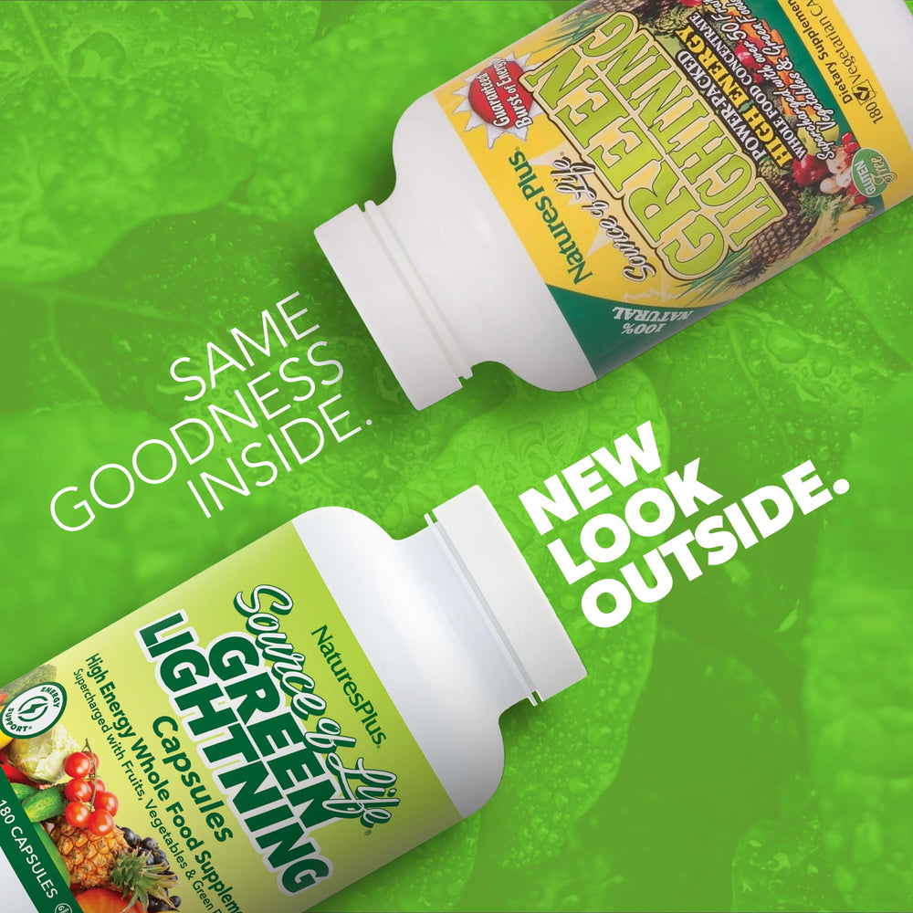 Close-up of Green Lightning bottle with label and cap