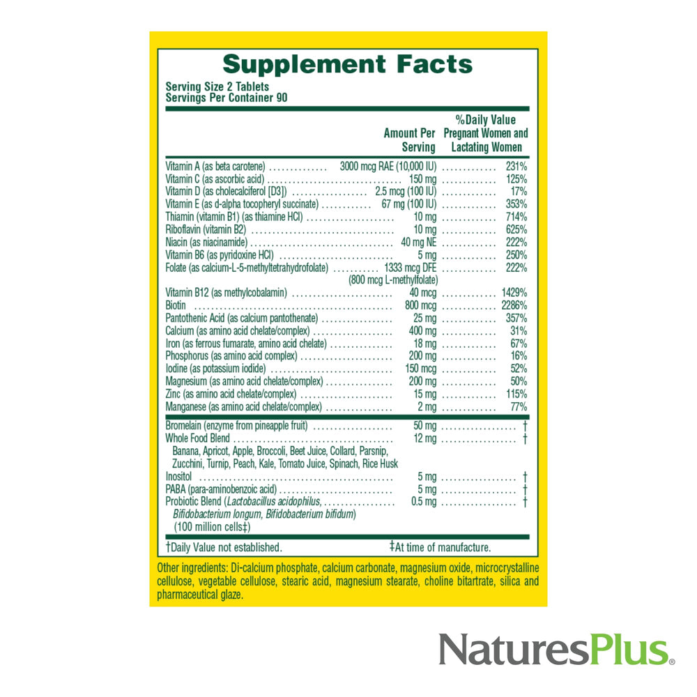 Iron and calcium in the prenatal formula