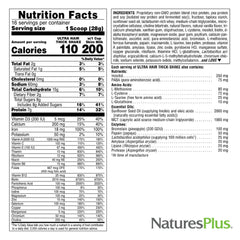 Non-GMO and gluten-free claims on Ultra Hair Thick Shake packaging