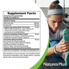 Supplement facts panel from Natures Plus Ultra Lipoic