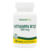 Natures Plus Vitamin B12 500 mcg methylcobalamin, 90 vegetarian tablets bottle