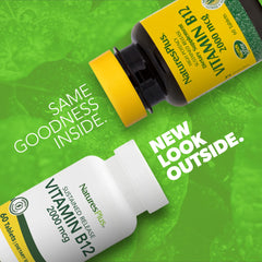 Bottle packaging of Natures Plus B12 methylcobalamin 2000 mcg 60 tablets