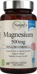 Bottle of Nature's Potent Magnesium 500mg citrate and oxide, vegan, 60 capsules