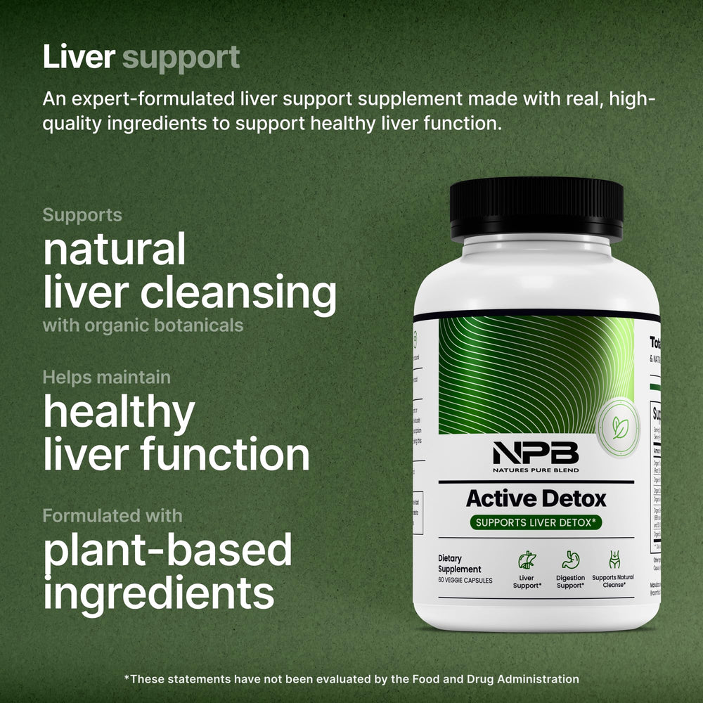 Nature's Pure Blend Active Detox milk thistle image showcases a liver health-supporting herb