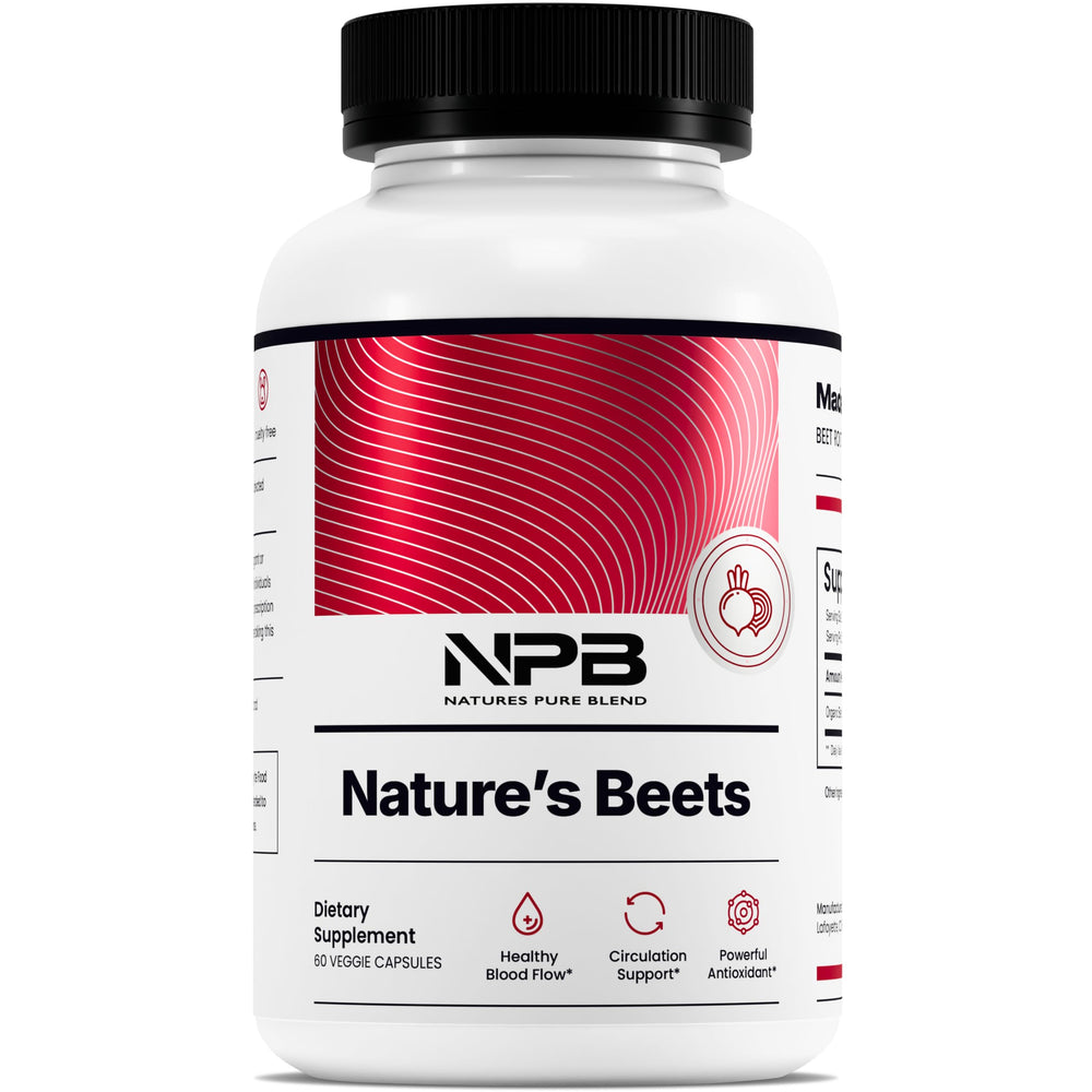 Nature's Pure Blend Beet Root Capsules bottle front view