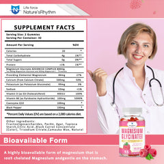 Close-up of raspberry-flavored magnesium gummies