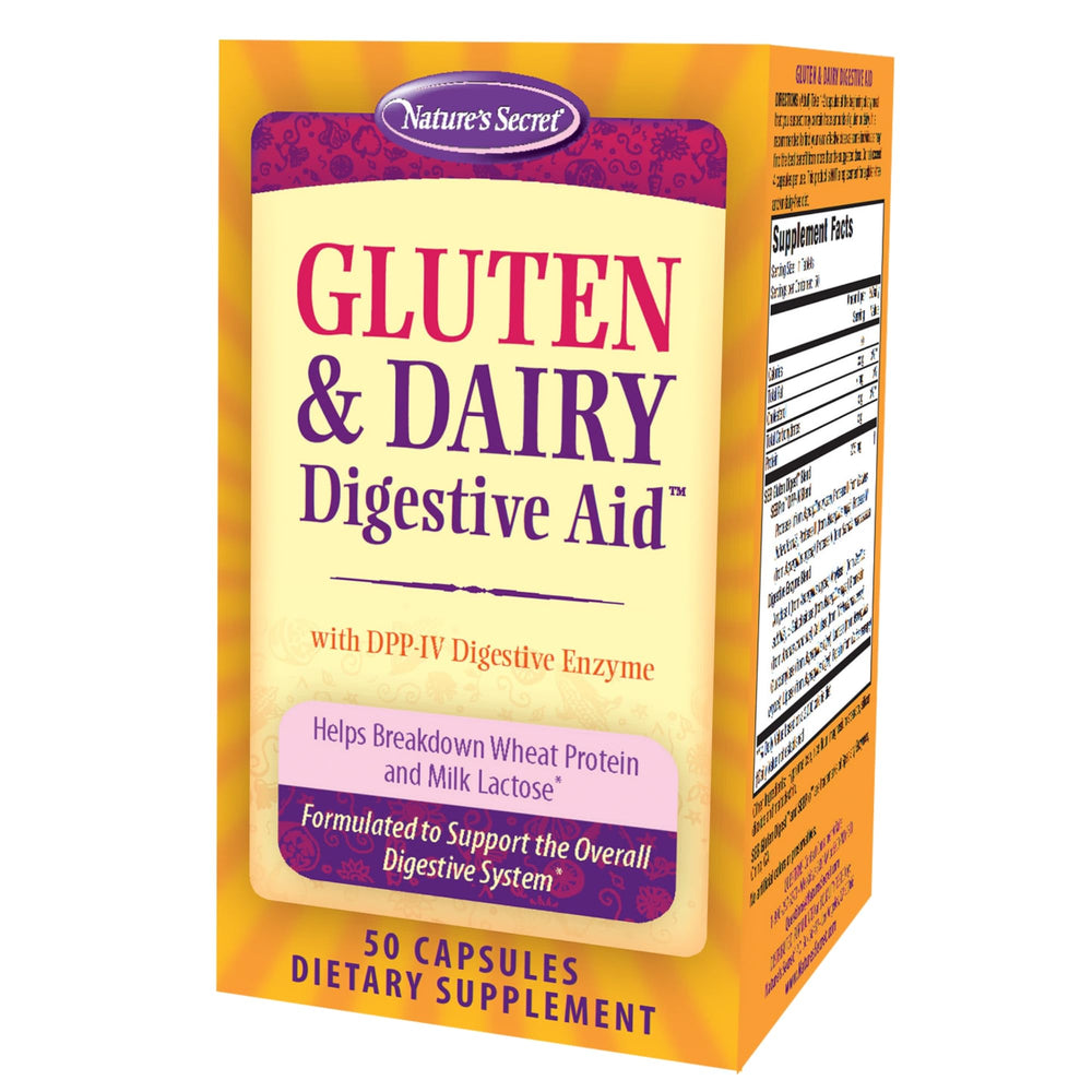 Nature's Secret Gluten & Dairy Digestive Aid bottle - 50 capsules
