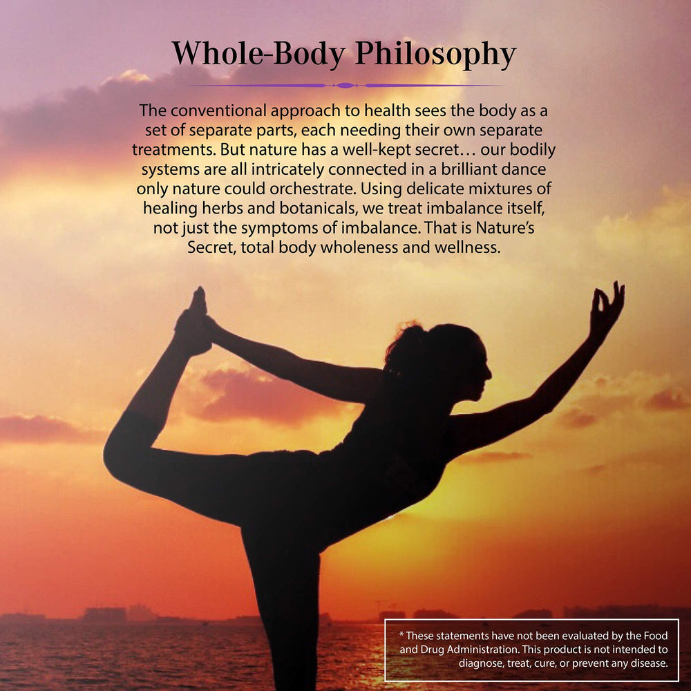 Nature's Secret Inholtra vitamins and omega visuals underline overall wellness benefits.