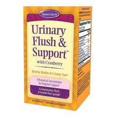 Bottle of Nature's Secret Urinary Flush & Support with Cranberry showing label