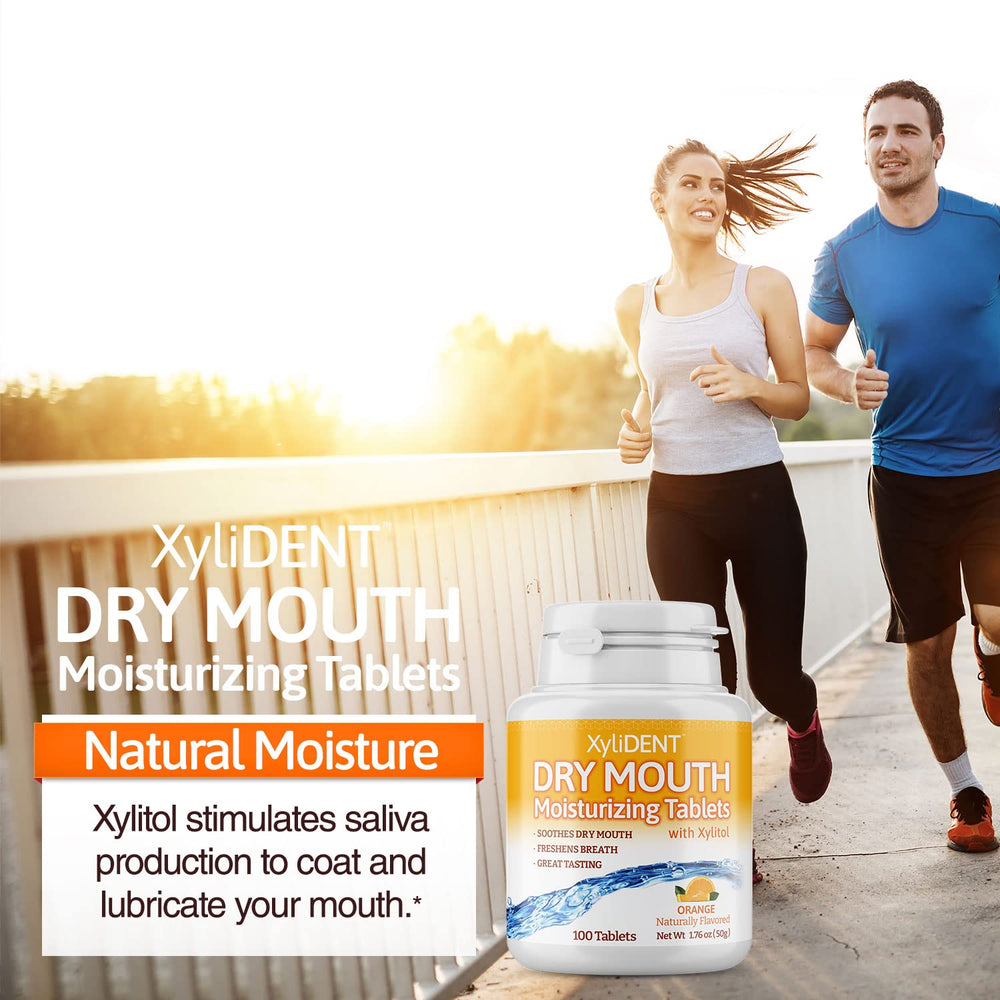 XyliDENT orange flavor dry mouth tablets – 100 count per pack