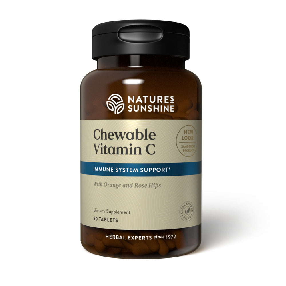 Nature's Sunshine Chewable Vitamin C 250mg bottle and label
