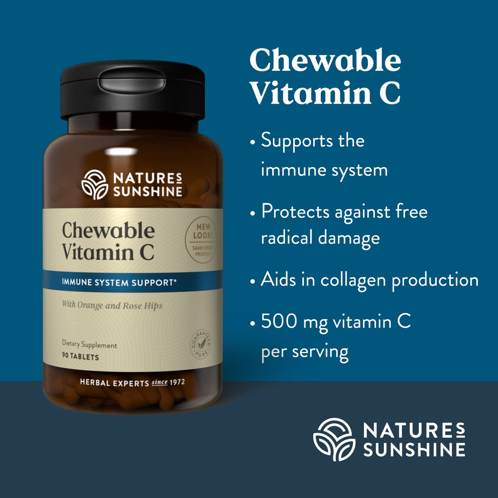90-tablet bottle with chewable vitamin C