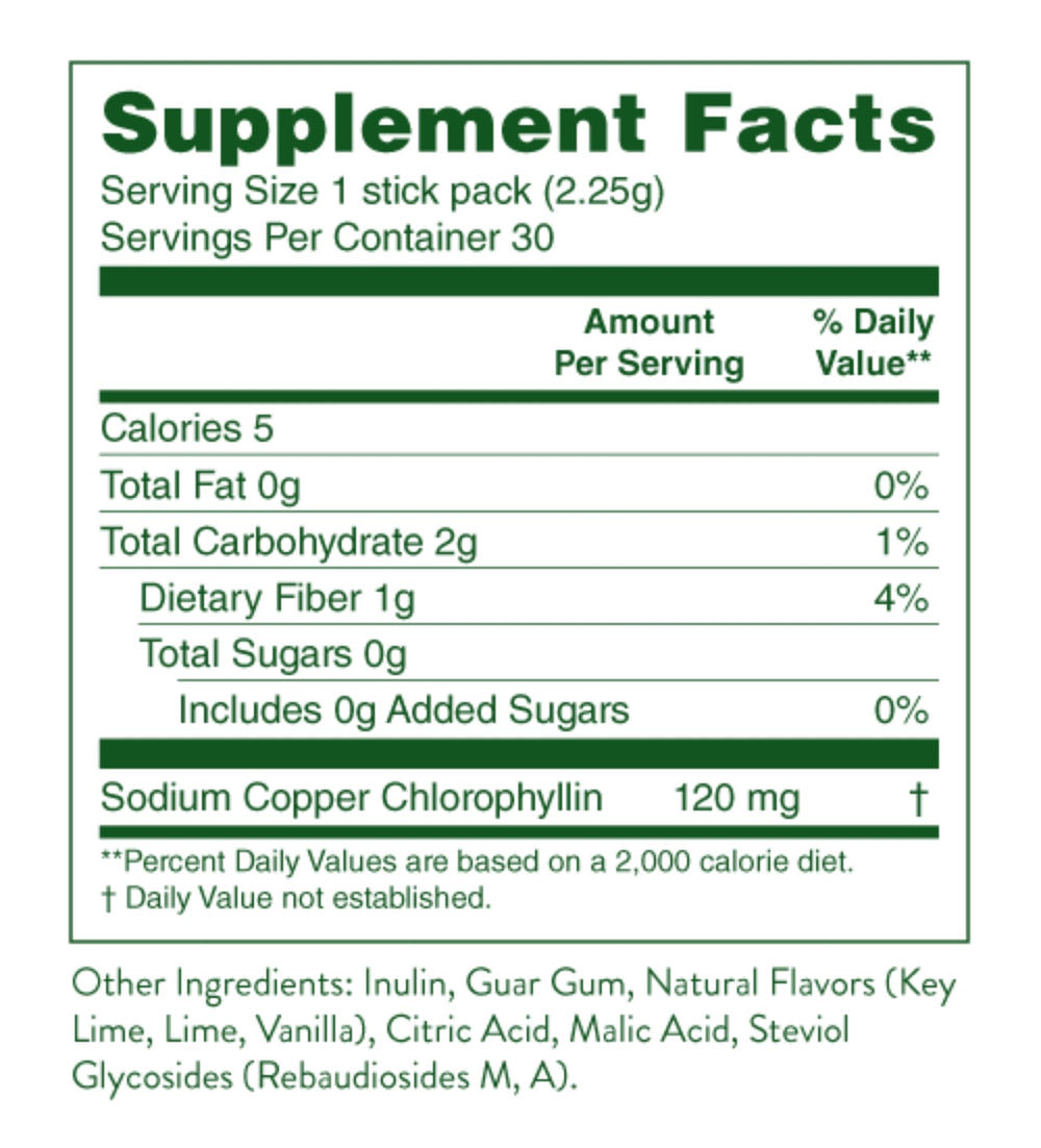 On-the-go Lime Twist chlorophyll drink ready to enjoy