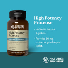 Protease 60 Capsules bottle with cap removed