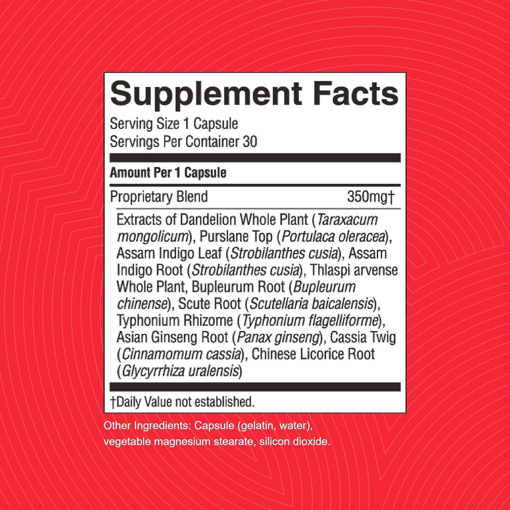 Supplement facts and nutrition info for VS-C TCM Concentrate